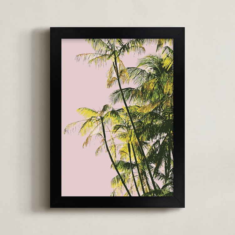 "Poster Palms" - Art Print in Blush by Catherine Culvenor - Framed