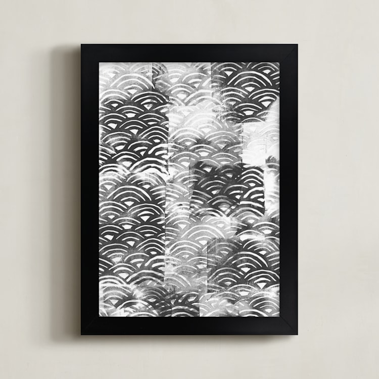 "PEEK" - Art Print in Black and White by Emine Ortega - Framed