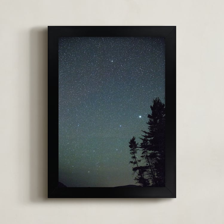 "Night Lights l" - Art Print in Night Sky by Debra Pruskowski - Framed