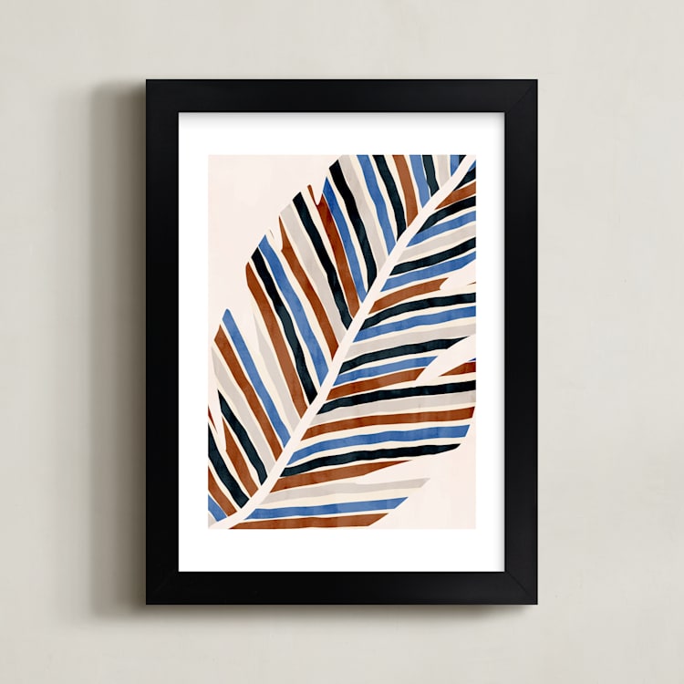 "Abstract Palm Leaf" - Art Print in Cinnamon by Iveta Angelova - Framed