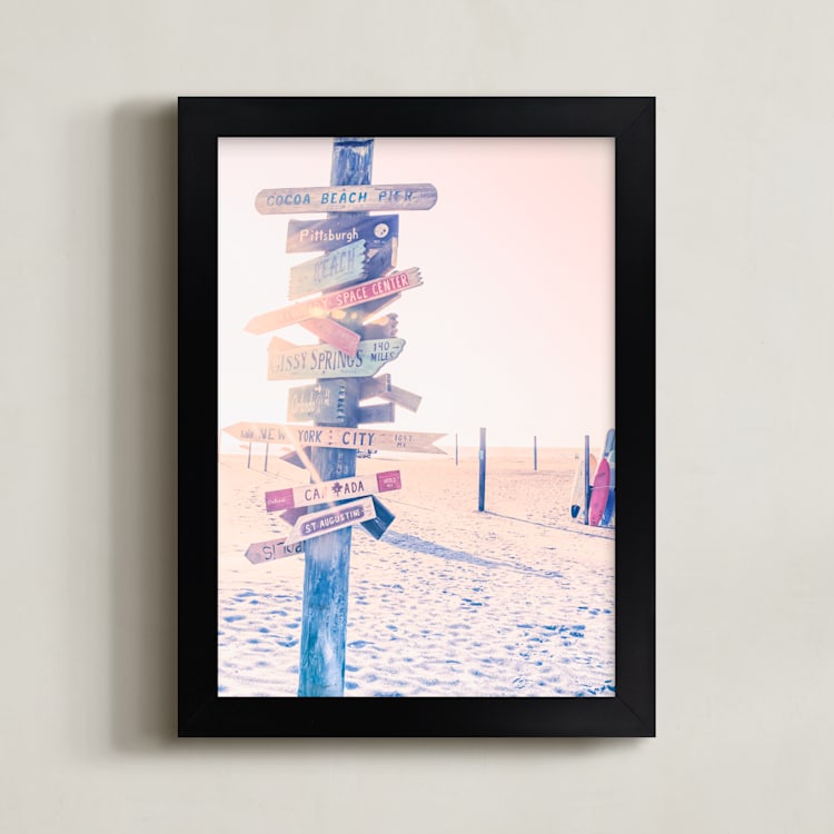 "Summer Getaway" - Art Print in Himalayan Pink Salt by Rega - Framed