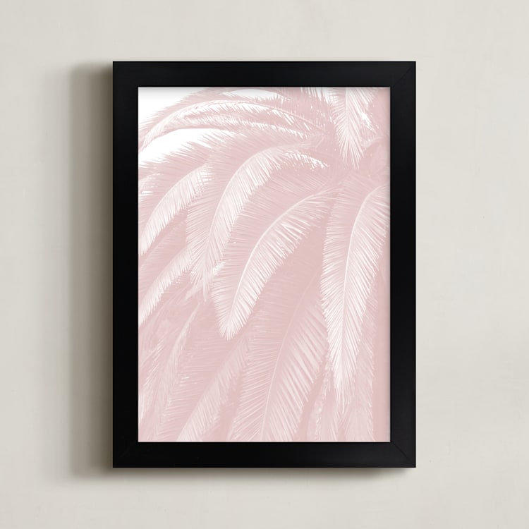 "Soft Palm Top" - Art Print in blush pink by Owl and Toad - Framed