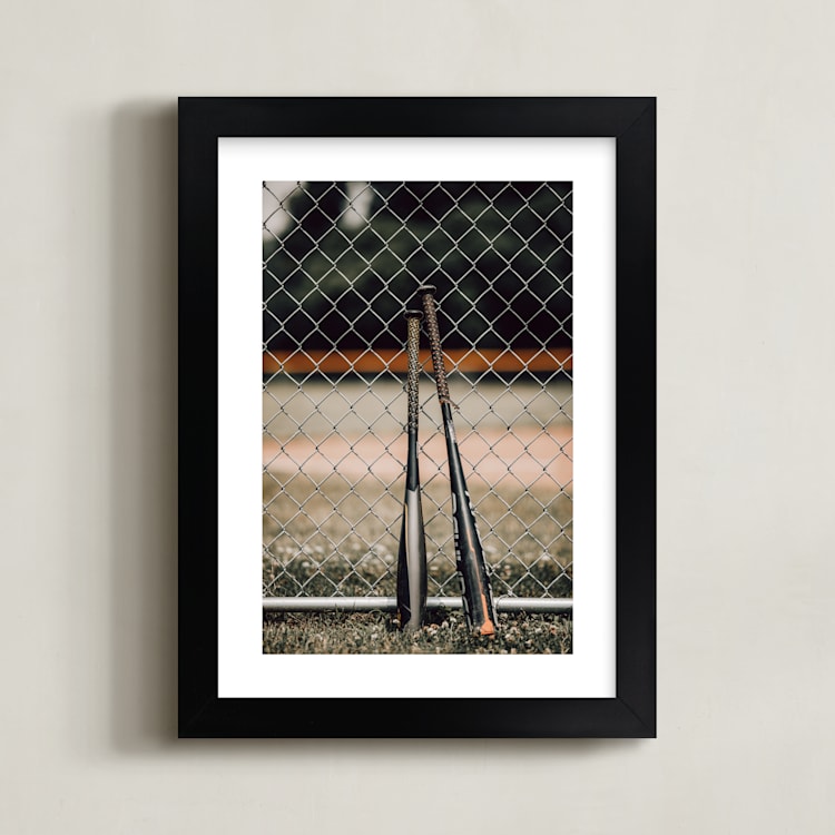 "For The Big Game 3" - Art Print in Olive Green by Janet Cruz - Framed