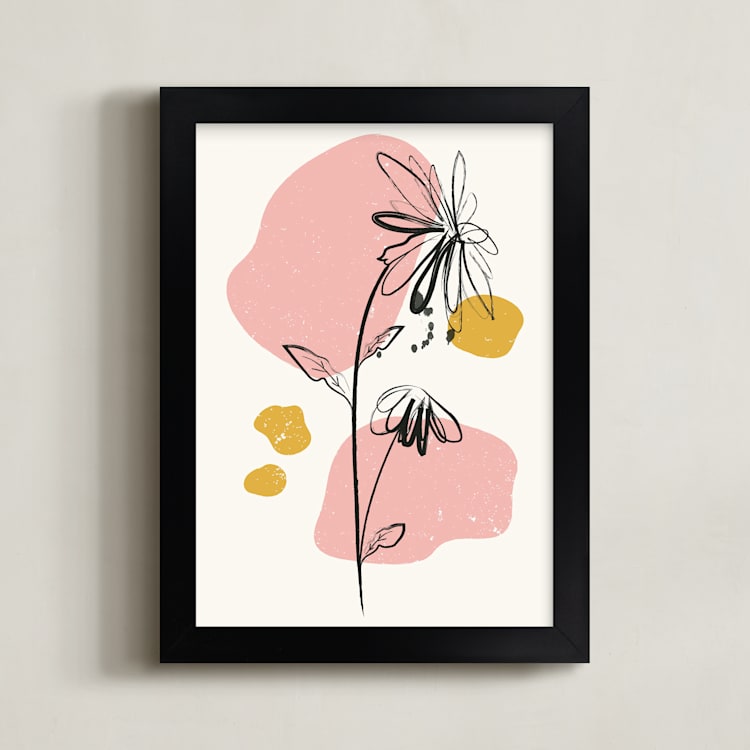 "Mod Floral 2" - Art Print in Dawn by Kanika Mathur - Framed