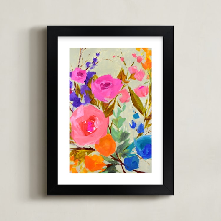 "Fancy Free" - Art Print in Rainbow by Jess Franks - Framed