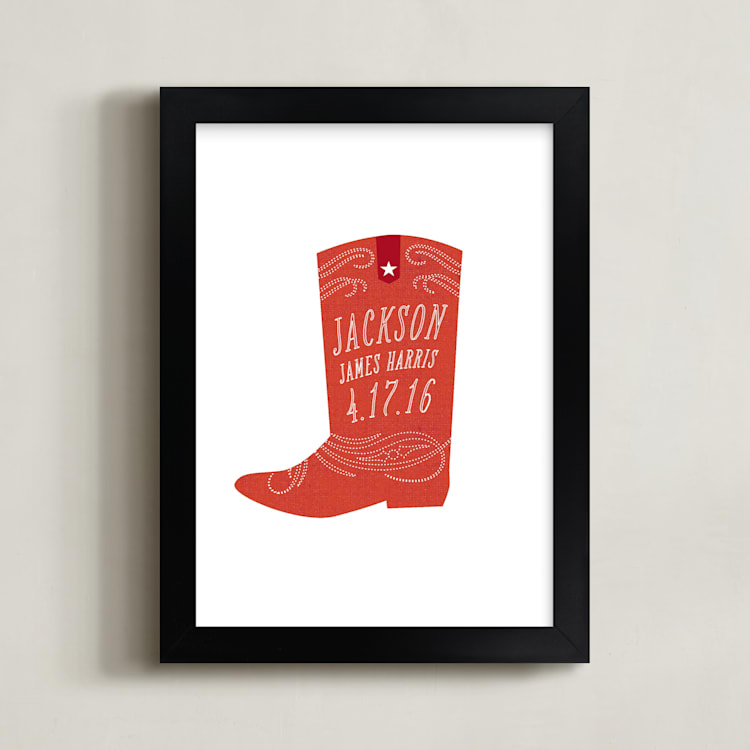 "Giddyup" - Personalized Art Print in Fireball by Olivia Raufman - Framed