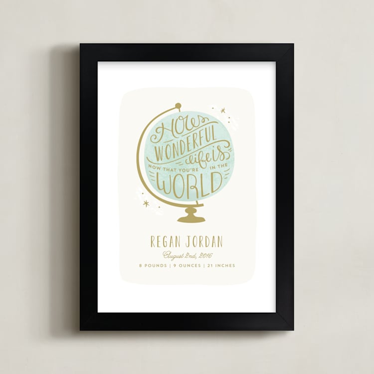 "How Wonderful" - Personalized Art Print in Night Sky by Laura Hankins - Framed