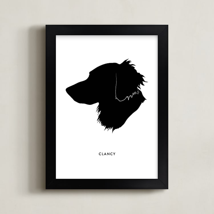 "Pet Silhouette: Custom Print with Text " - Custom Print in Black by Minted - Framed