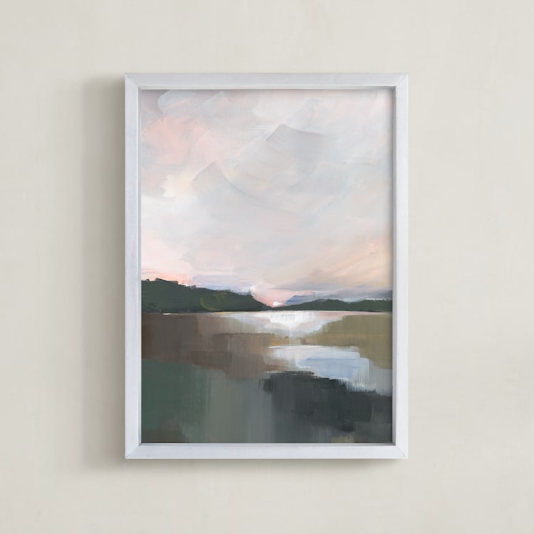 "Twilight Sun" - Art Print in Twilight Green by AlisonJerry - Framed