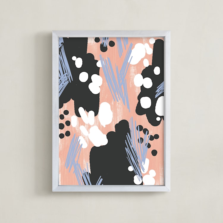 "Pop Pattern" - Art Print in Sunkissed Coral by Melissa Kelman - Framed