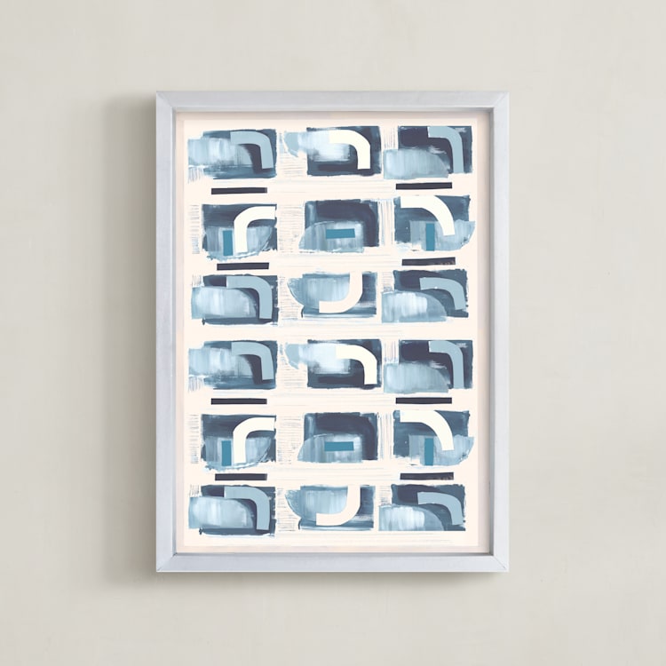 "Indochine" - Art Print in Cobalt by AlisonJerry - Framed