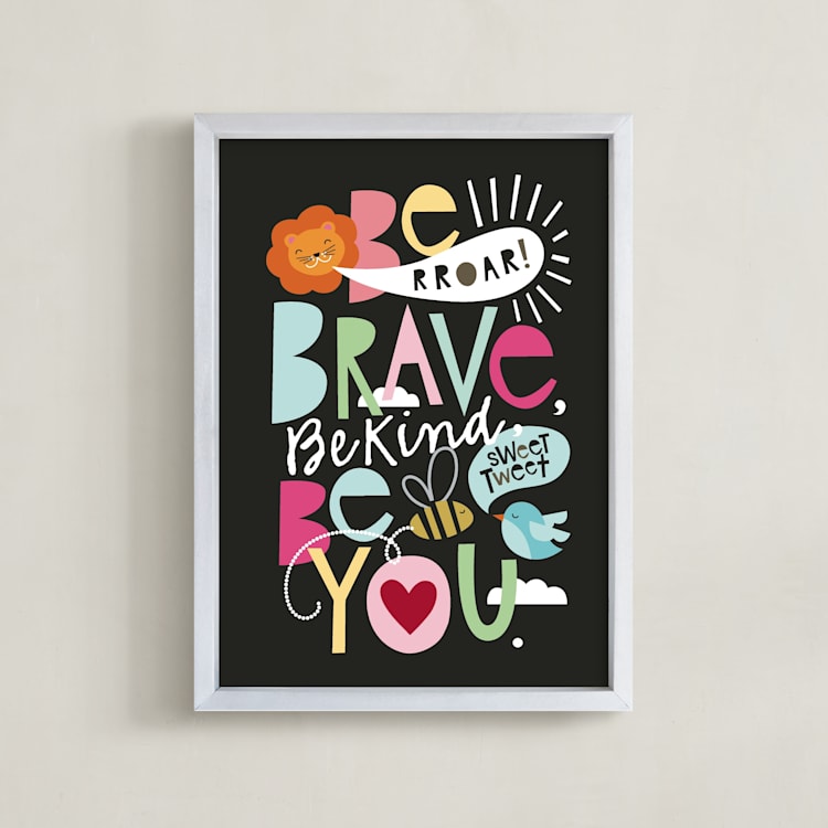 "Rules to live by" - Art Print in Dark Brights by Alethea and Ruth - Framed