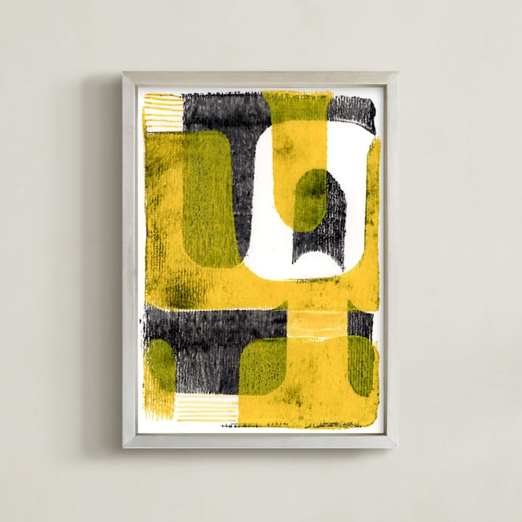 "Part of the fun 1" - Art Print in Yellow Action by Bethania Lima - Framed