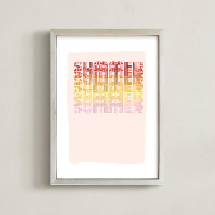 "Retro Summer" - Art Print in Pink Ombre by Kisco Print Shop - Framed