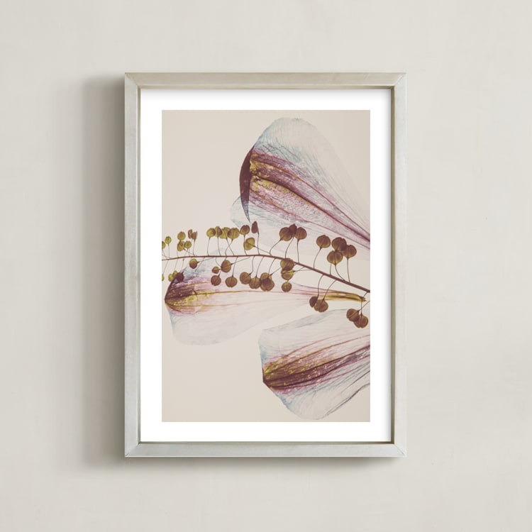 "Delicate Petal" - Art Print in Vintage by Karen Kardatzke - Framed
