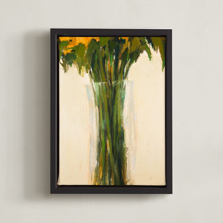 "Glass Vases 1" - Art Print in Saffron by Wendy Keller - Framed Canvas