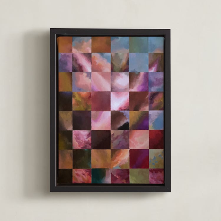 "Pieces Of The Sky" - Art Print in Soft Pink by Ella Frödin - Framed Canvas
