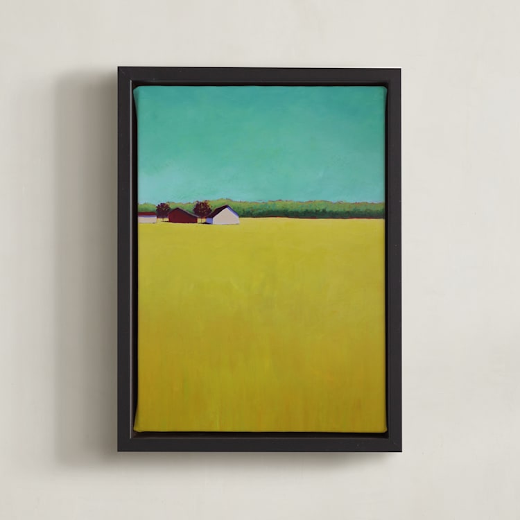 "Green Harvest" - Art Print in Citrus Green by Carol C. Young - Framed Canvas
