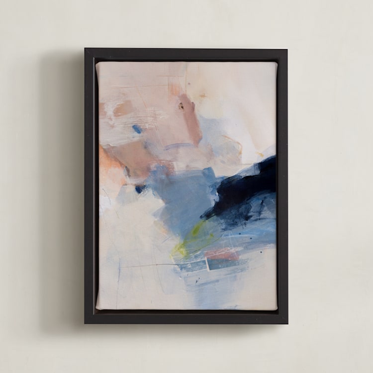"Inner Tides" - Art Print in Pink & Blue by Arohika Verma - Framed Canvas
