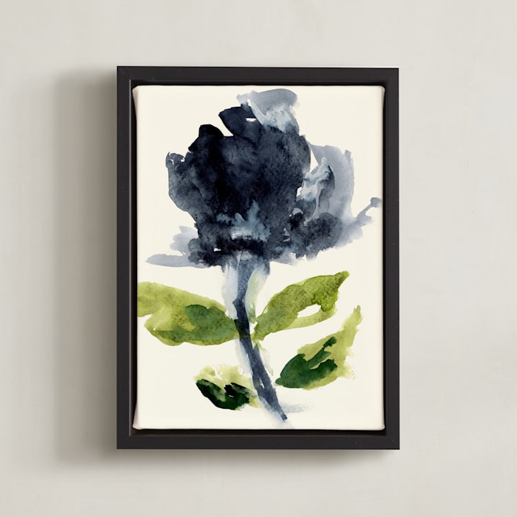 "Blue Mist No.2" - Art Print in Slate by Deborah Velasquez - Framed Canvas
