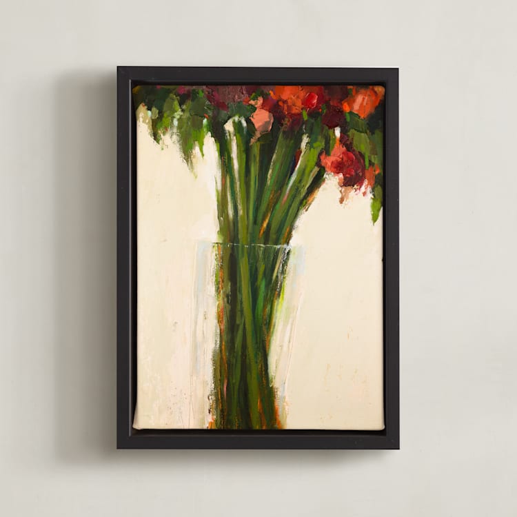 "Glass Vases 2" - Art Print in Ruby by Wendy Keller - Framed Canvas