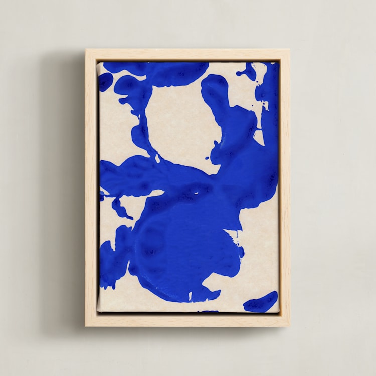 "Blue Ink Ocean" - Art Print in Ocean Blue by cyrille gulassa - Framed Canvas