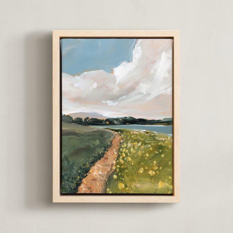 "Golden Hour" - Art Print in Olive by Lindsay Megahed - Framed Canvas