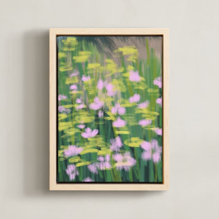 "Dancing Flowers 2" - Art Print in Meadow by Huefete - Framed Canvas