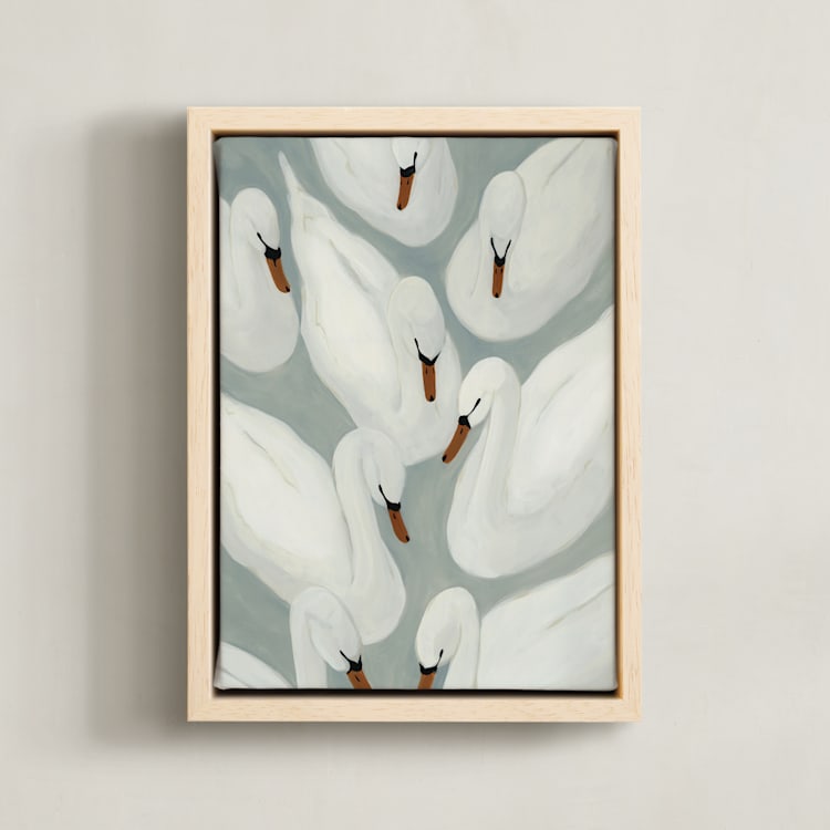 "Common Ground" - Art Print in River Mist by Haley Knighten - Framed Canvas