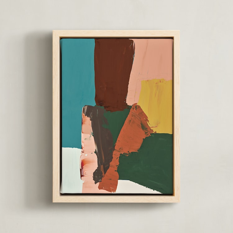 "Big Trees" - Art Print in Maroon by Caryn Owen - Framed Canvas