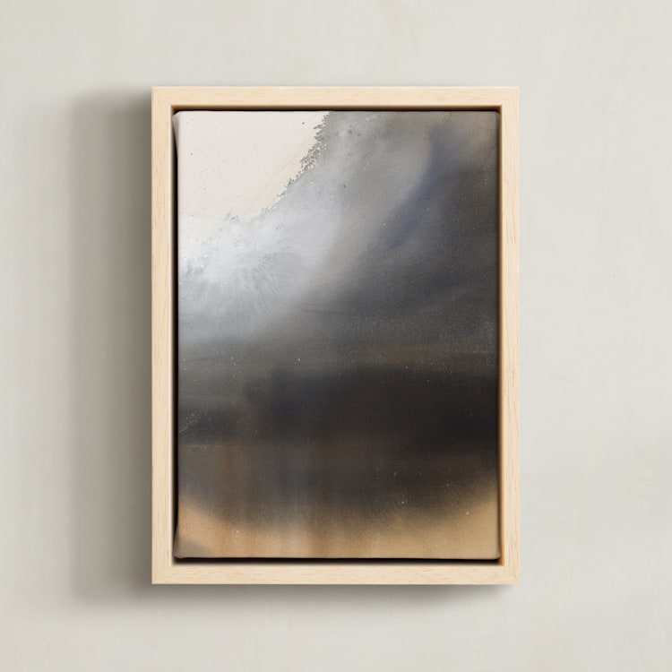 "Base of the Mountain 2" - Art Print in Rich Brown by Christa - Framed Canvas