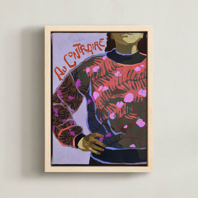 "On the Contrary" - Art Print in Orchid by Jess Franks - Framed Canvas