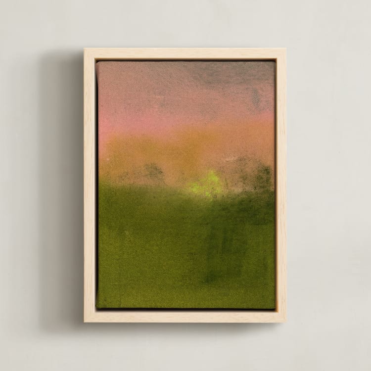 "Sussex Sunrise 2" - Art Print in Rose Pink by Christina Flowers - Framed Canvas
