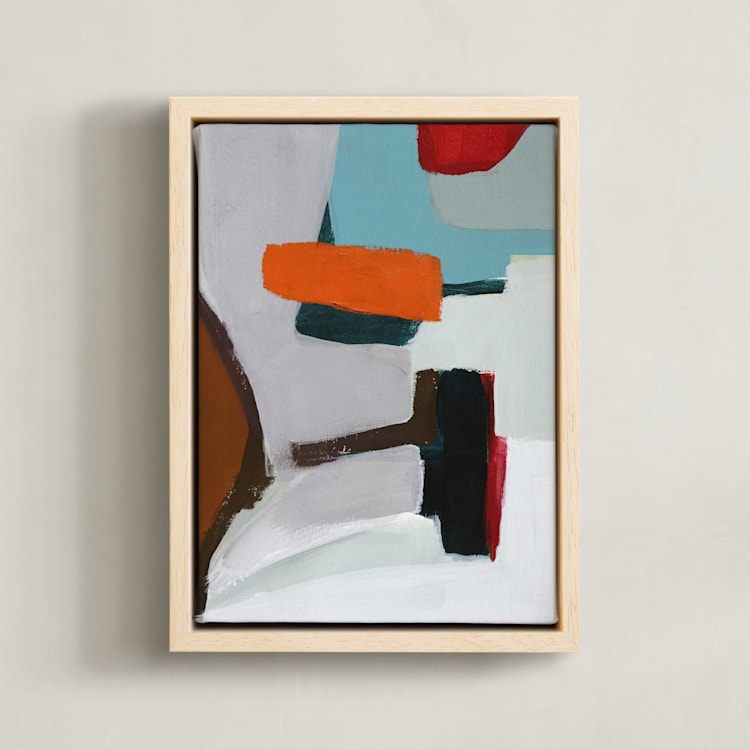"Meeting Place 1" - Art Print in Tangerine by Karyn Denten - Framed Canvas