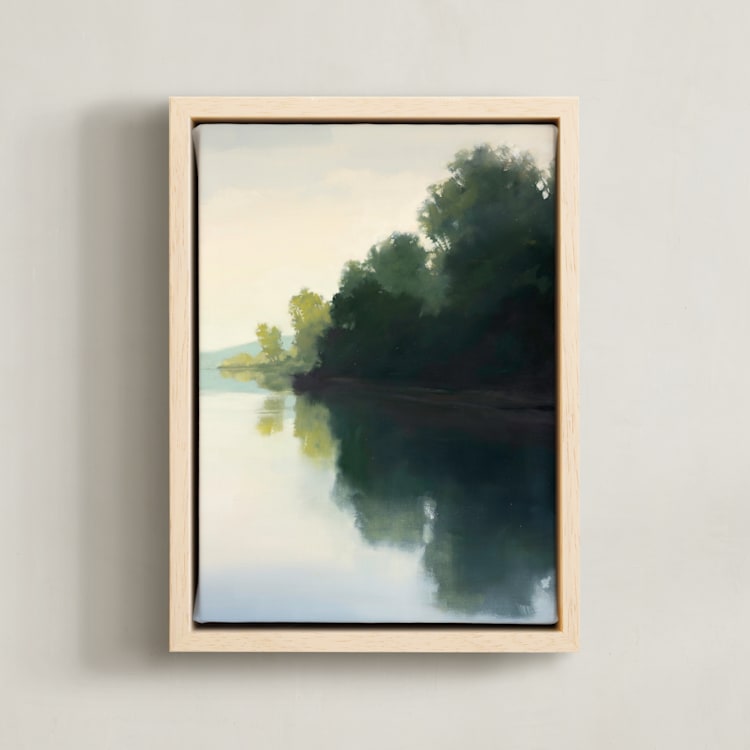 "Touching Water 2" - Art Print in Calm Water by Stephanie Goos Johnson - Framed Canvas