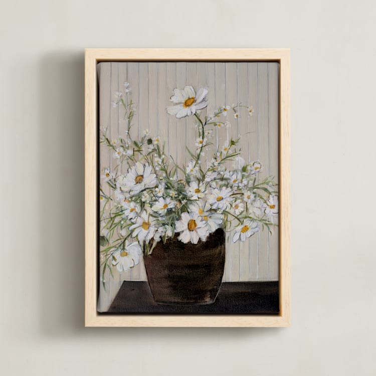"Sunday Morning" - Art Print in Beige by Arohika Verma - Framed Canvas