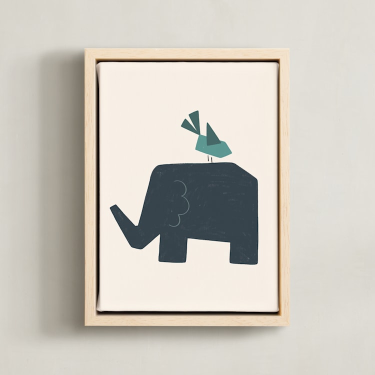 "Safari 2" - Art Print in Ivory by JeAnna Casper - Framed Canvas