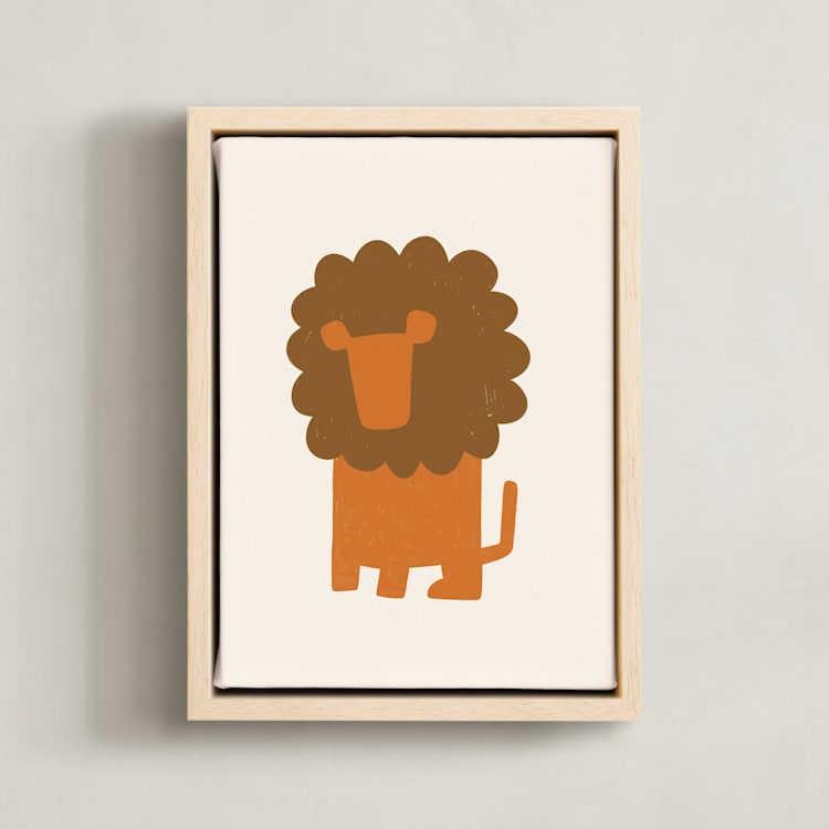 "Safari 1" - Art Print in Ivory by JeAnna Casper - Framed Canvas