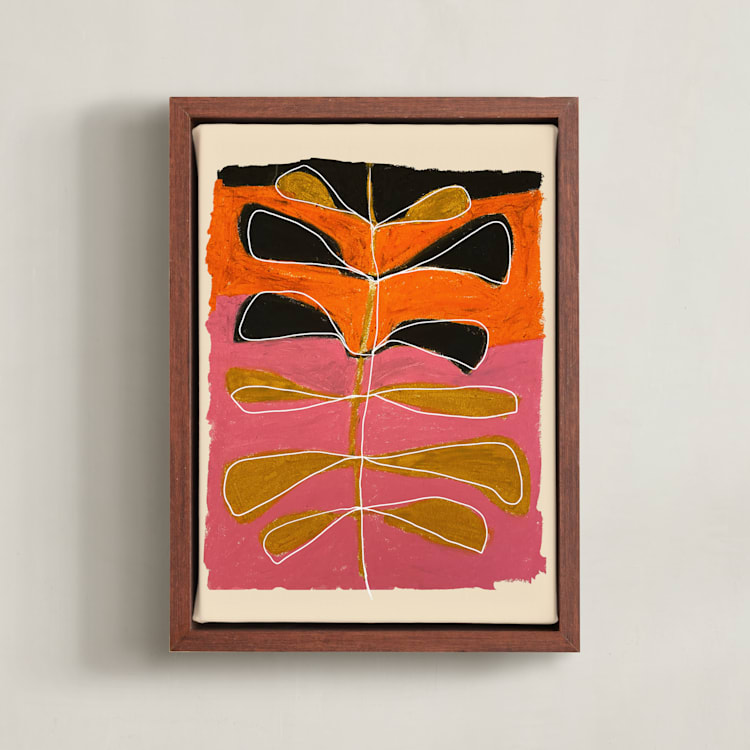 "Underground Opera" - Art Print in Rosebud by Deborah Velasquez - Framed Canvas