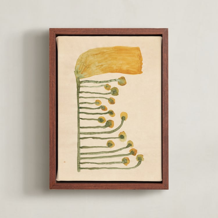"Dream Garden Blooms 2" - Art Print in Goldenrod Yellow by Alisa Galitsyna - Framed Canvas