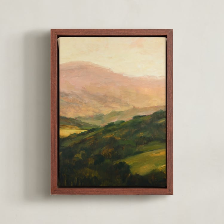"Pink Hills 1" - Art Print in Blush by Wendy Keller - Framed Canvas