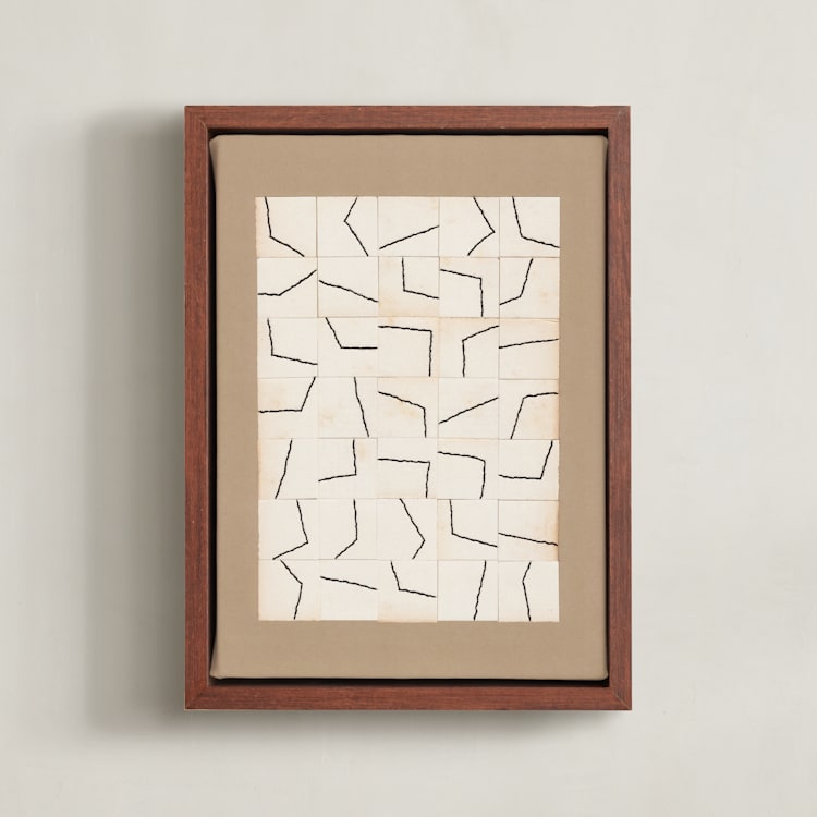 "Irregular Structure" - Art Print in Antique Linen by Alisa Galitsyna - Framed Canvas