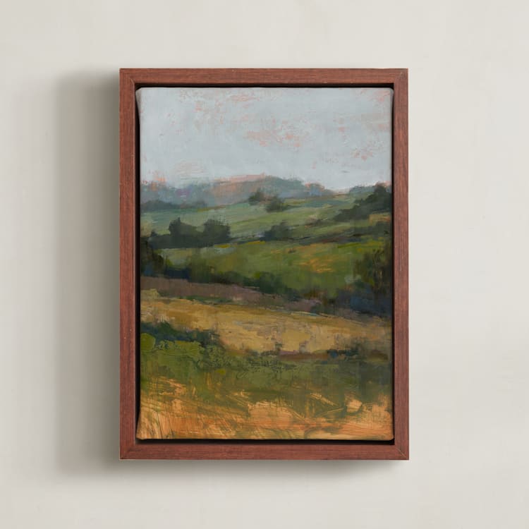 "Summer Field 2" - Art Print in Olive by Wendy Keller - Framed Canvas