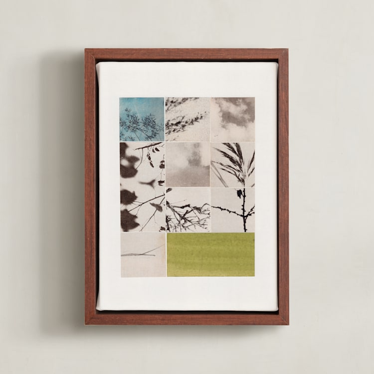 "Nature in Pieces" - Art Print in Vintage Blush by Alisa Galitsyna - Framed Canvas