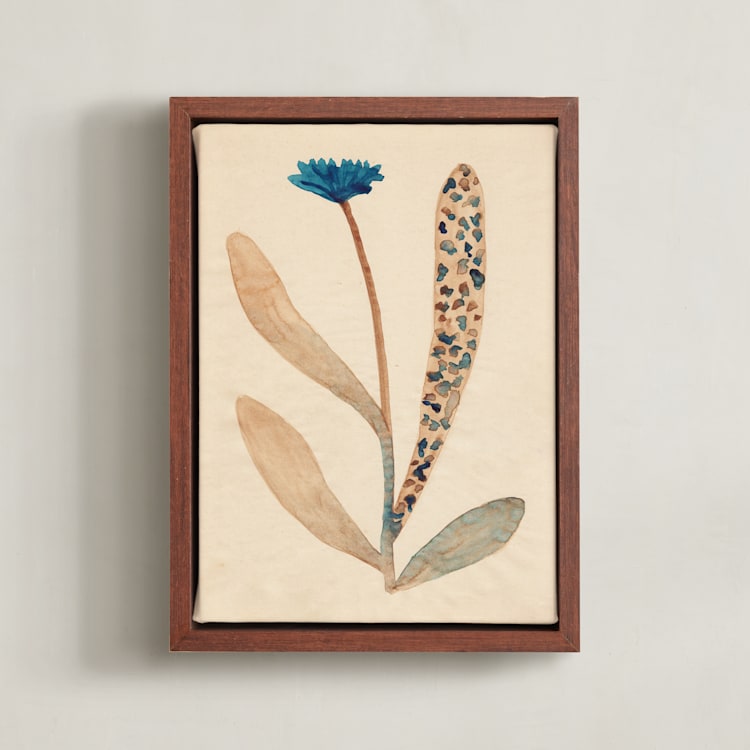 "Dream Garden Blooms 1" - Art Print in Glacier Blue by Alisa Galitsyna - Framed Canvas