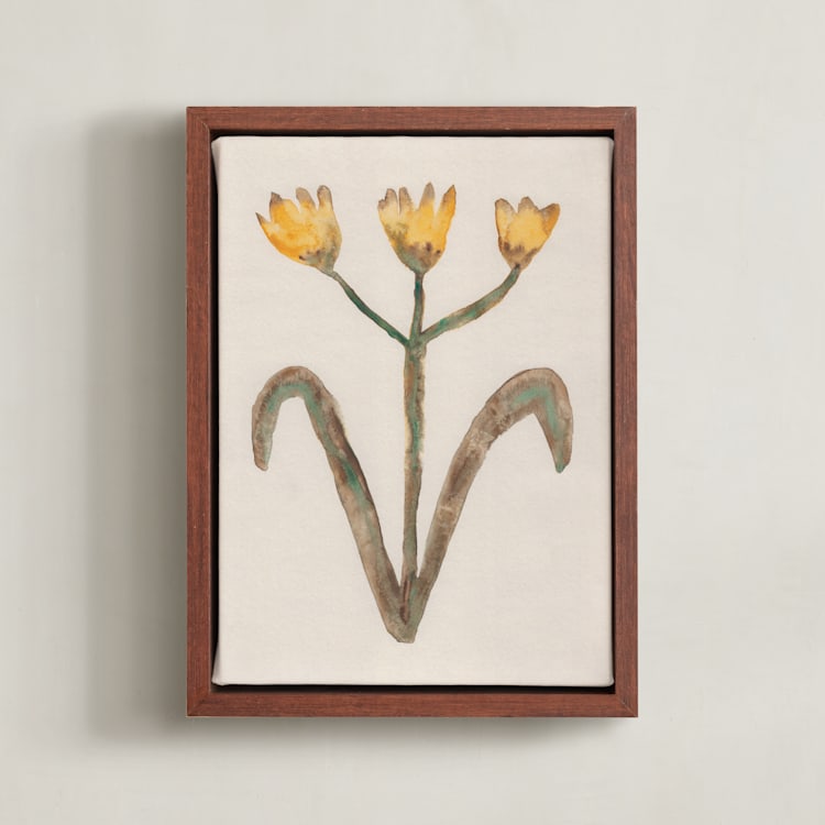 "The Morning Garden 1" - Art Print in Dandelion Yellow by Alisa Galitsyna - Framed Canvas