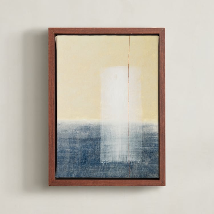 "Lumen" - Art Print in Pastel Yellow by Tania Medeiros - Framed Canvas