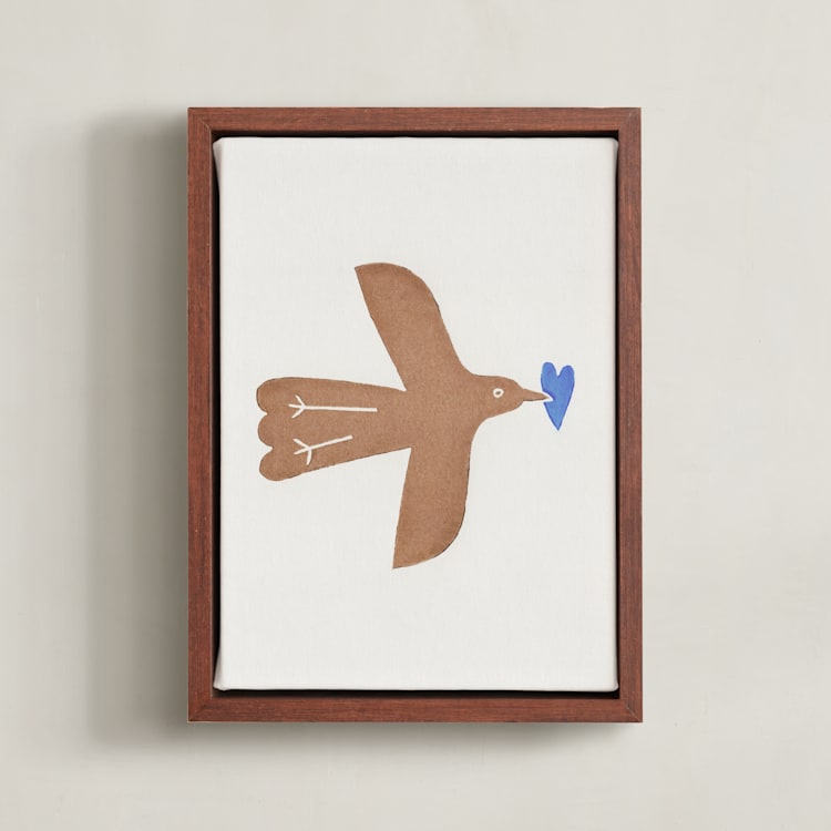"Little Messenger" - Art Print in Clay by Alisa Galitsyna - Framed Canvas