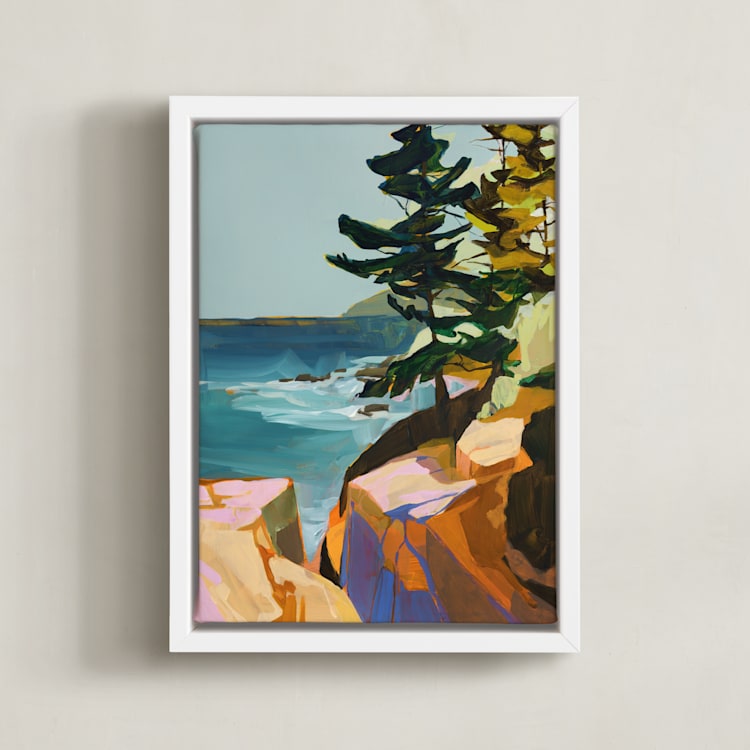 "Coast Office II" - Art Print in Ocean by Jess Franks - Framed Canvas