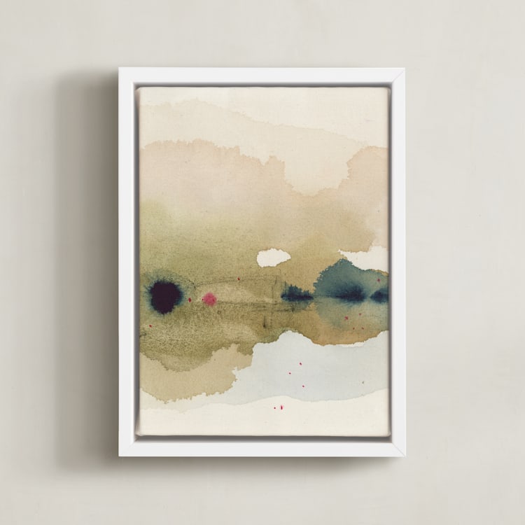 "Viridian Misty Lake I" - Art Print in Viridian by Shina Choi - Framed Canvas